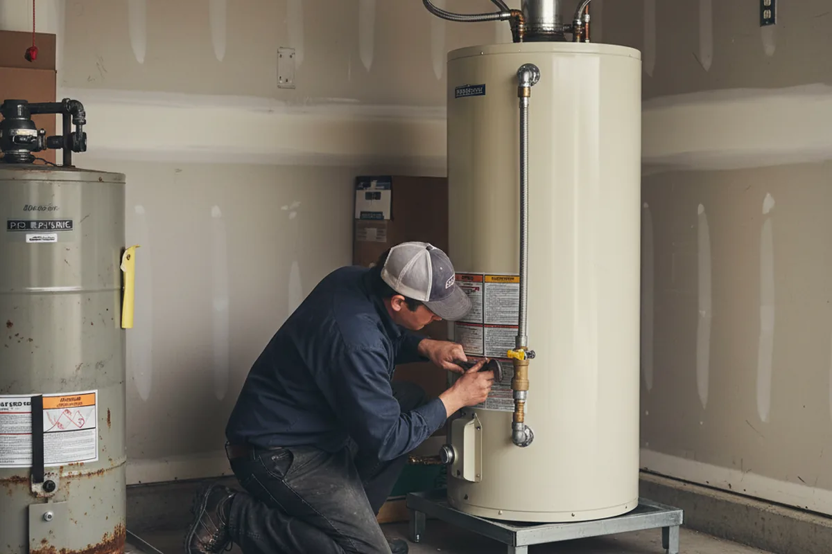 Water heater and shutoff valve replacement in Hallstead