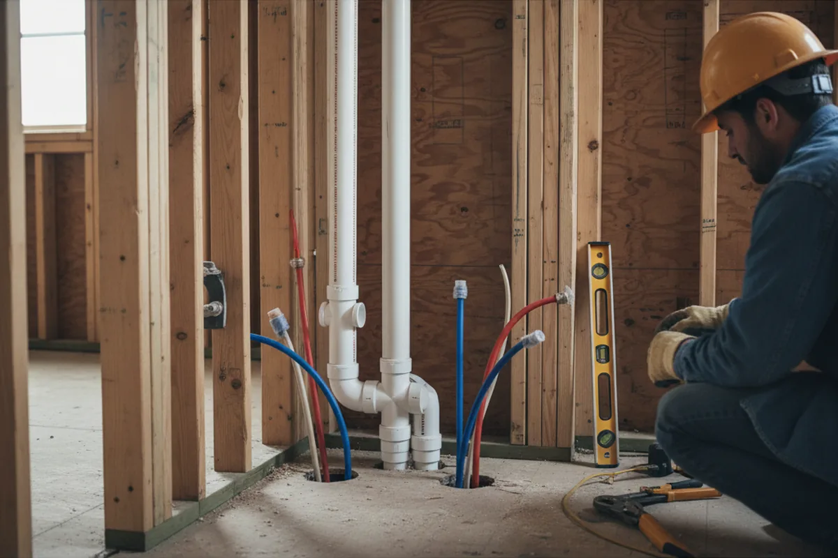 Drain and supply rough-in during Garbage Disposal Repair in Hallstead
